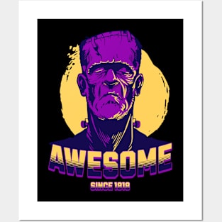 Funny Halloween Birthday Frankenstein Posters and Art